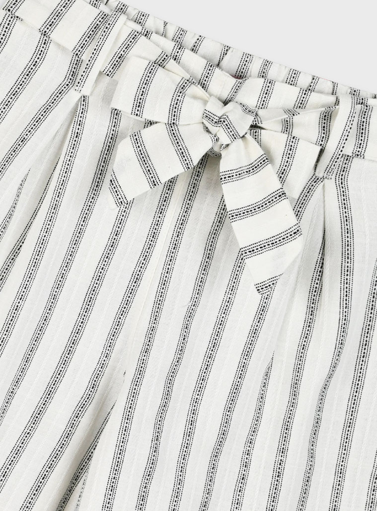 Striped bermuda for girls | ECRU