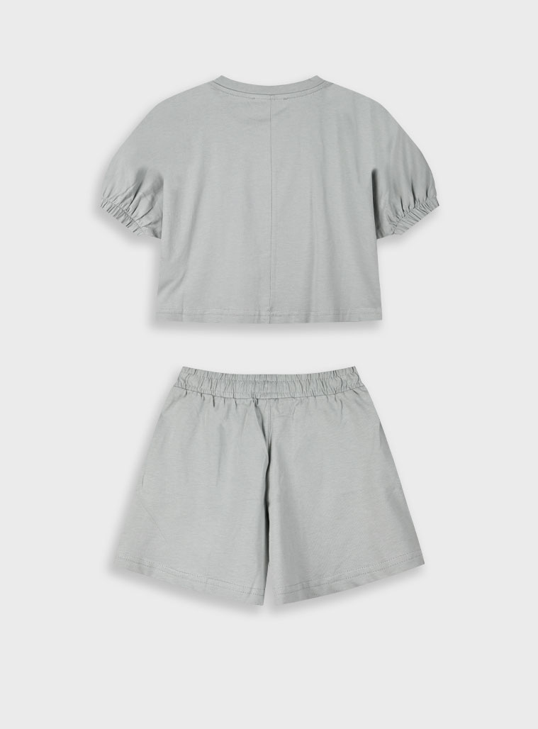 Set with print for girls | PALE AQUA