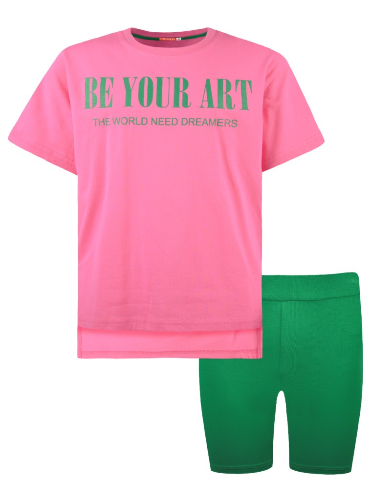 Set with print for girls | PARROT GREEN