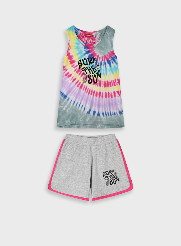 Set with print for girls | GREY MELANGE