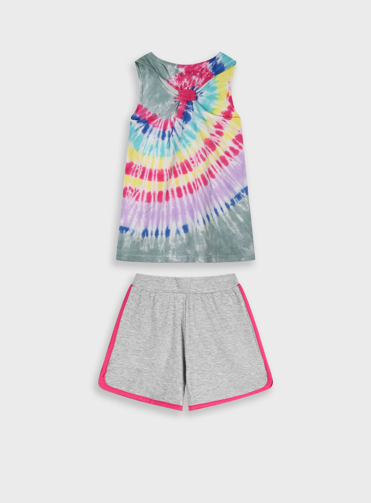 Set with print for girls | GREY MELANGE