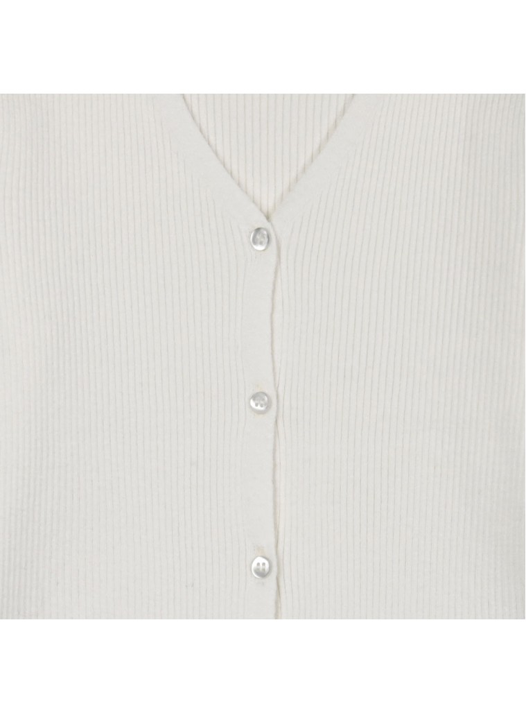 Girl΄s knit, ribbed cardigan | ECRU