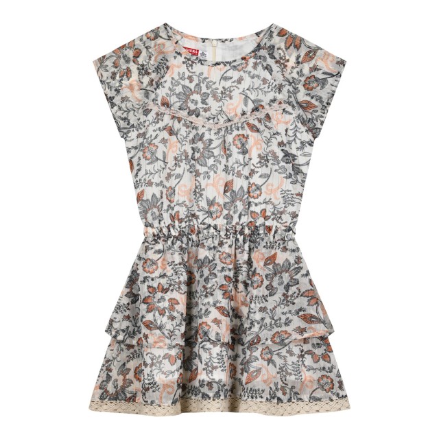 Girl΄s printed dress with details | ALL OVER PRINT