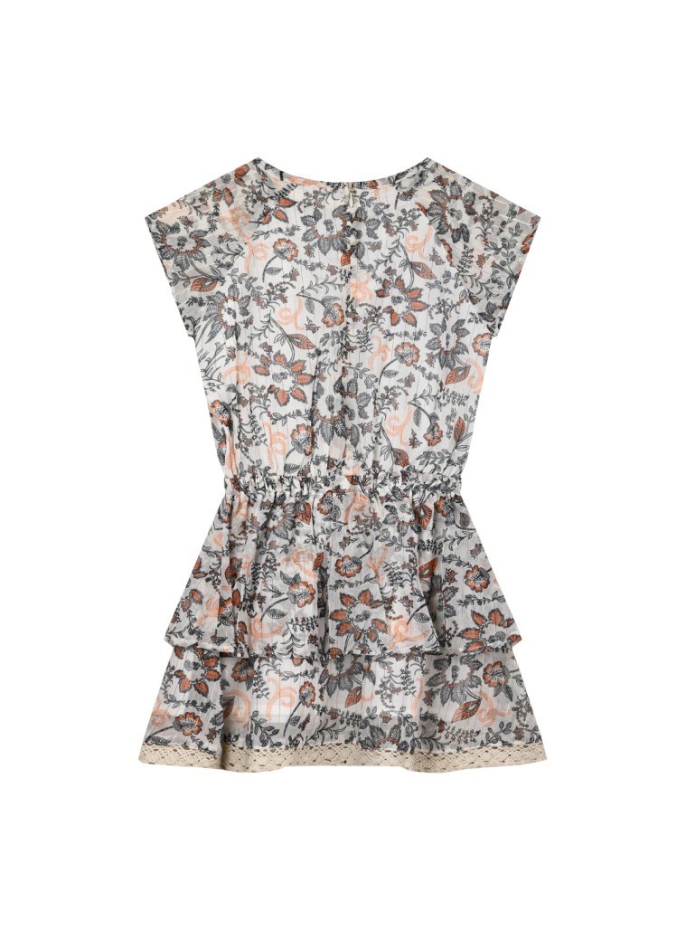 Girl΄s printed dress with details | ALL OVER PRINT