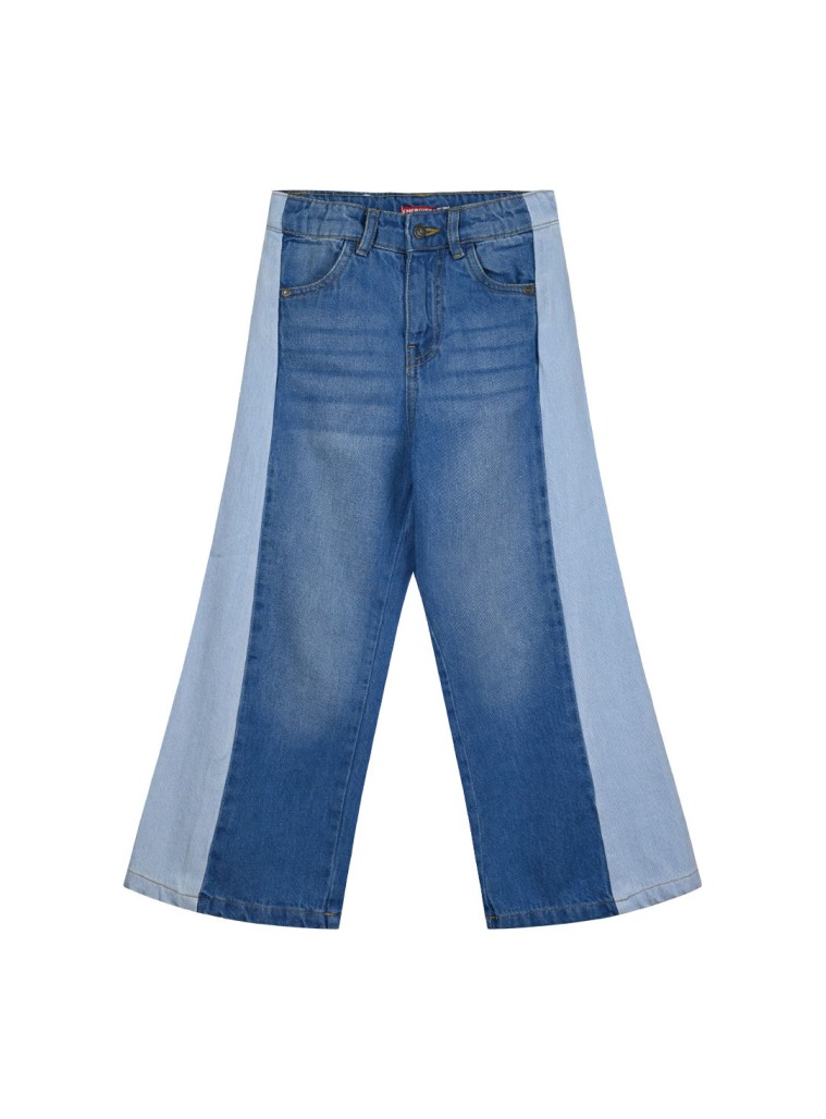 Παιδικό τζην πανελόνι φαρδιά γραμμή για κορίτσι | ΜΠΛΕ ΤΖΗΝ