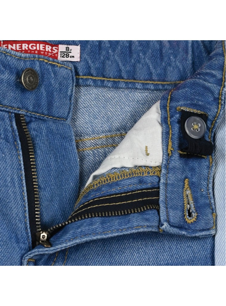 Παιδικό τζην πανελόνι φαρδιά γραμμή για κορίτσι | ΜΠΛΕ ΤΖΗΝ