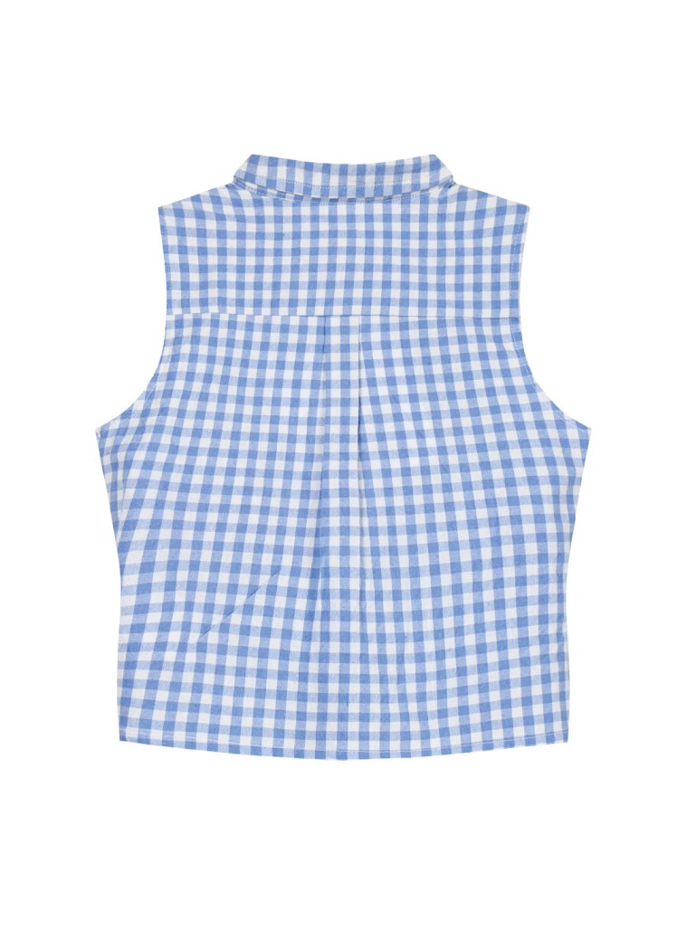 Girl΄s sleeveless checkered top | CHECK