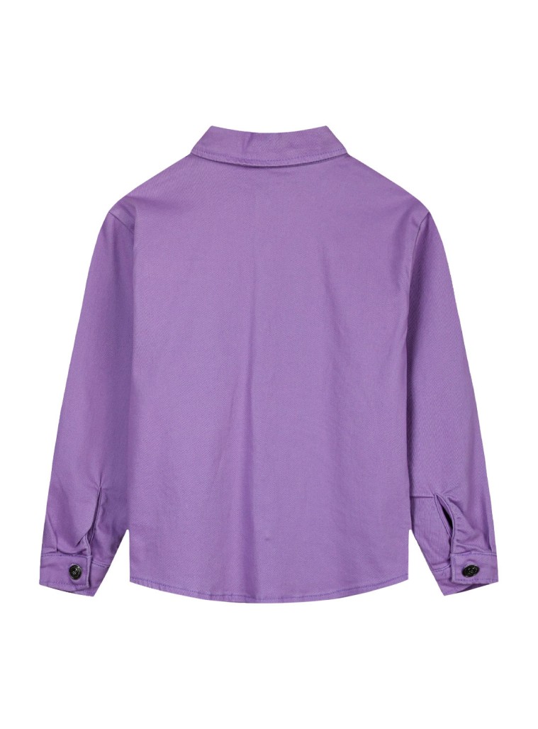 Παιδικό μπουφάν τύπου πουκάμισο με τύπωμα στην τσέπη για κορίτσι | ΛΙΛΑ