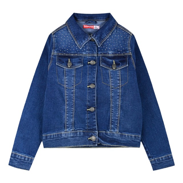 Παιδικό τζην μπουφάν με στρας για κορίτσι | ΜΠΛΕ ΤΖΗΝ