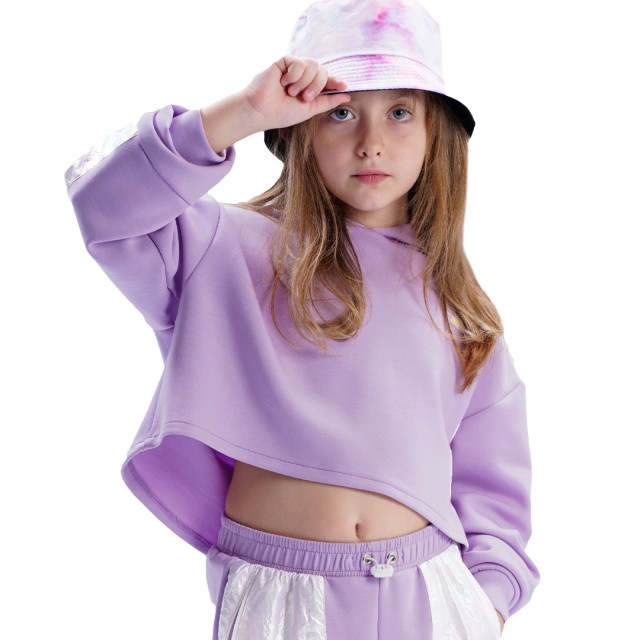 Girl΄s longsleeve crop top | LILAC