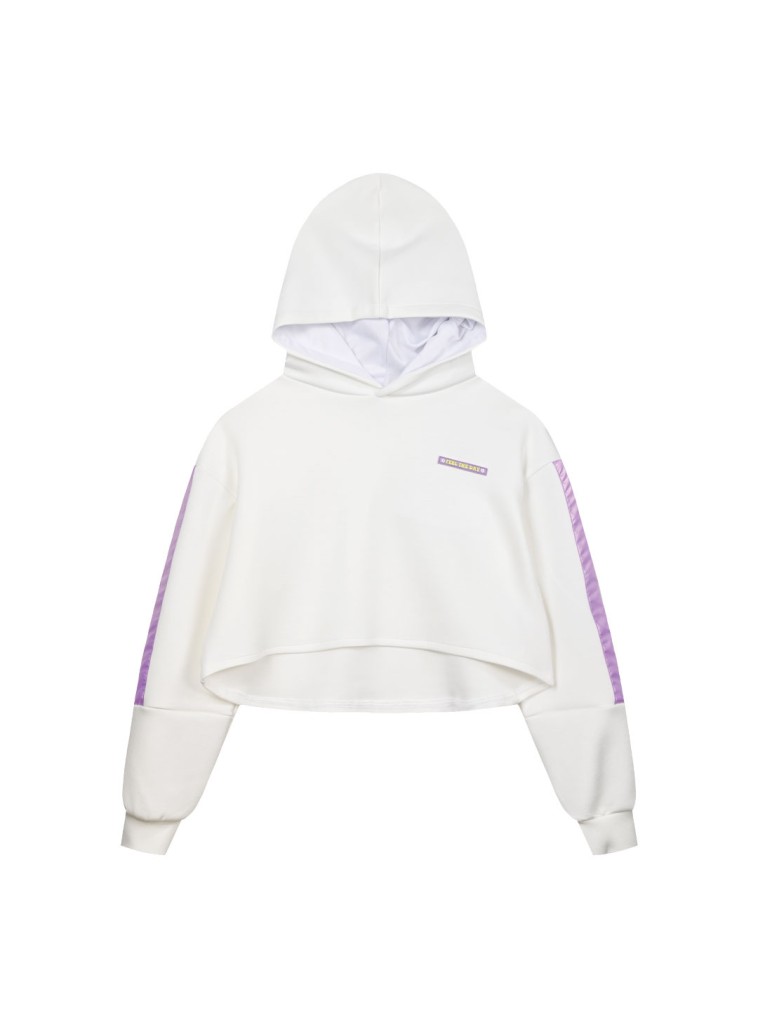 Παιδική μπλούζα μακρυμάνικη κροπ για κορίτσι | ΛΕΥΚΟ