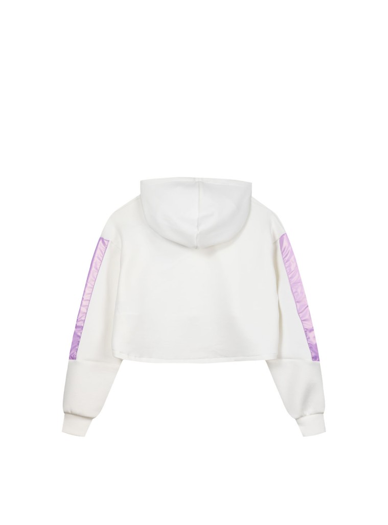Παιδική μπλούζα μακρυμάνικη κροπ για κορίτσι | ΛΕΥΚΟ