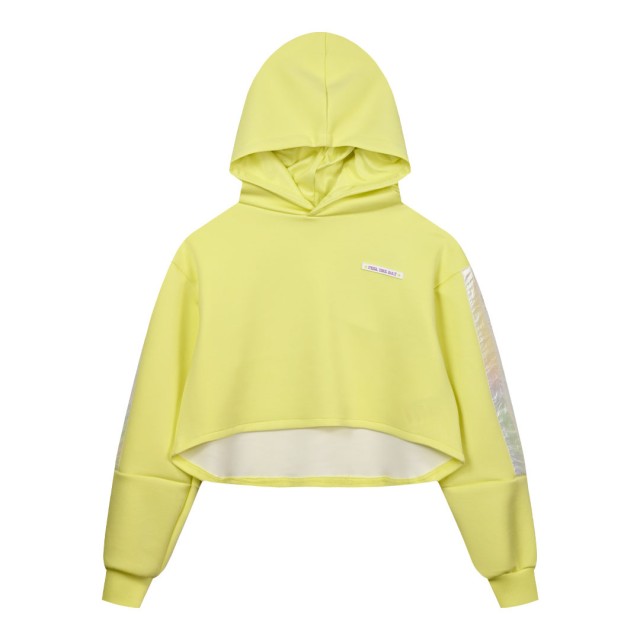 Παιδική μπλούζα μακρυμάνικη κροπ για κορίτσι | ΛΕΜΟΝΙ