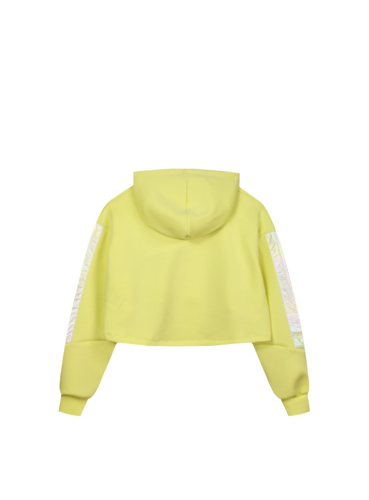 Παιδική μπλούζα μακρυμάνικη κροπ για κορίτσι | ΛΕΜΟΝΙ