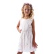 Girl΄s sleeveless dress with gold details | ECRU
