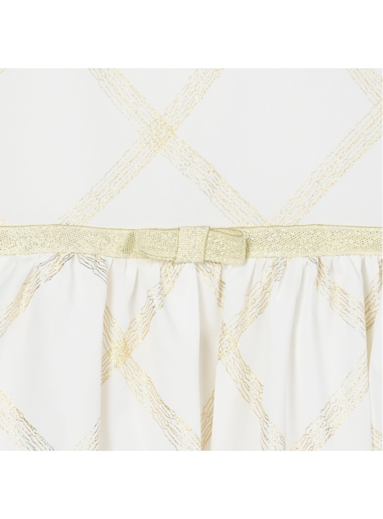Girl΄s sleeveless dress with gold details | ECRU