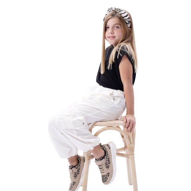 Παιδικό παντελόνι κάργκο για κορίτσι | ΕΚΡΟΥ