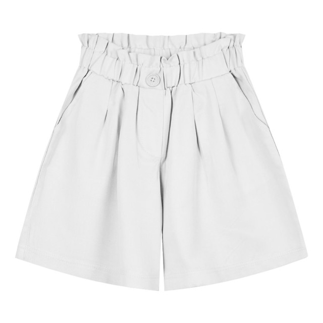 Girl΄s bermuda with paper bag waist | WHITE