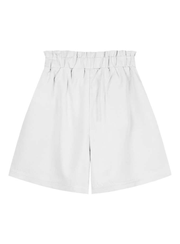 Girl΄s bermuda with paper bag waist | WHITE