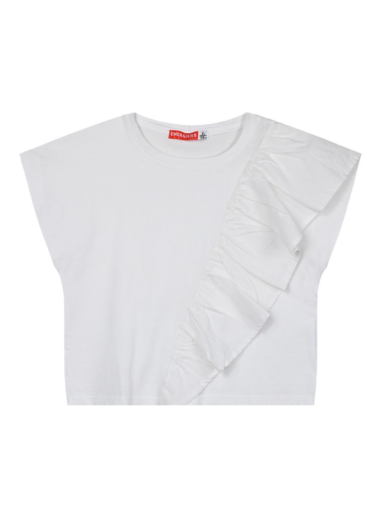 Girl΄s crop top with ruffle | WHITE