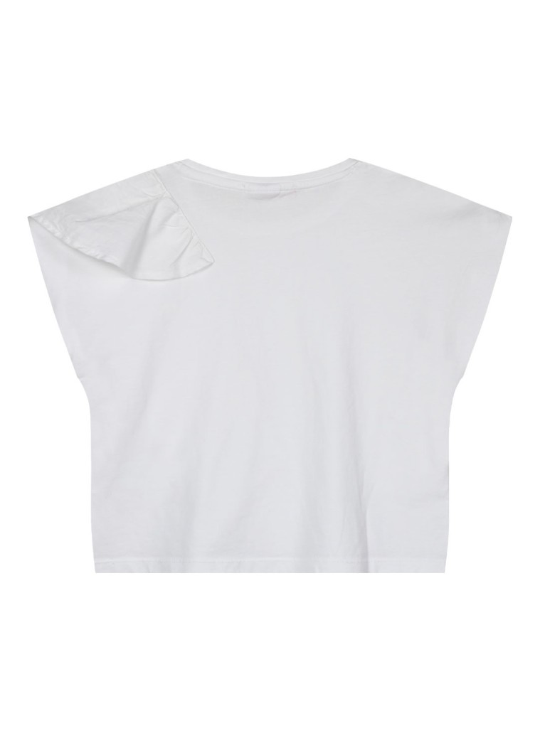 Girl΄s crop top with ruffle | WHITE