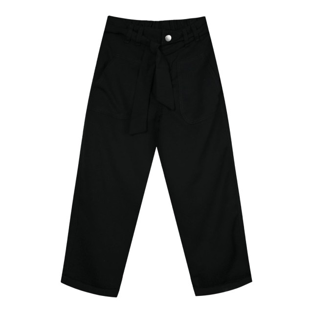 Παιδικό παντελόνι με ζώνη για κορίτσι | ΜΑΥΡΟ