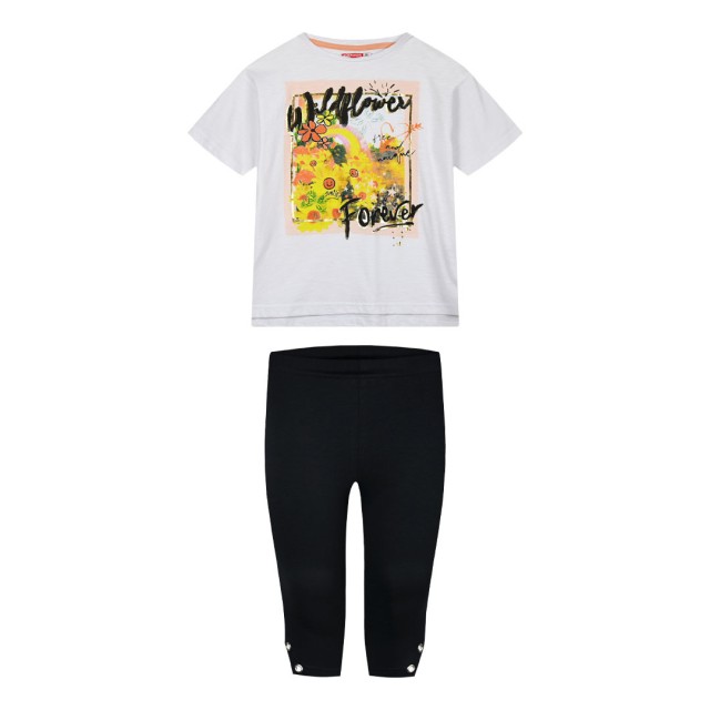 Girl΄s 2 piece set with print | WHITE