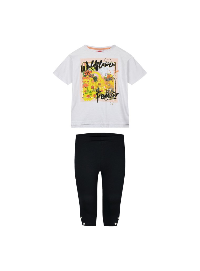 Girl΄s 2 piece set with print | WHITE