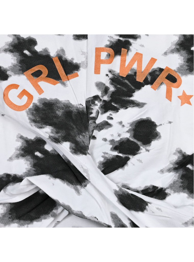 Girl΄s 2 piece tie dye set with print | BLACK