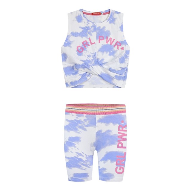 Girl΄s 2 piece tie dye set with print | BLUE DREAM