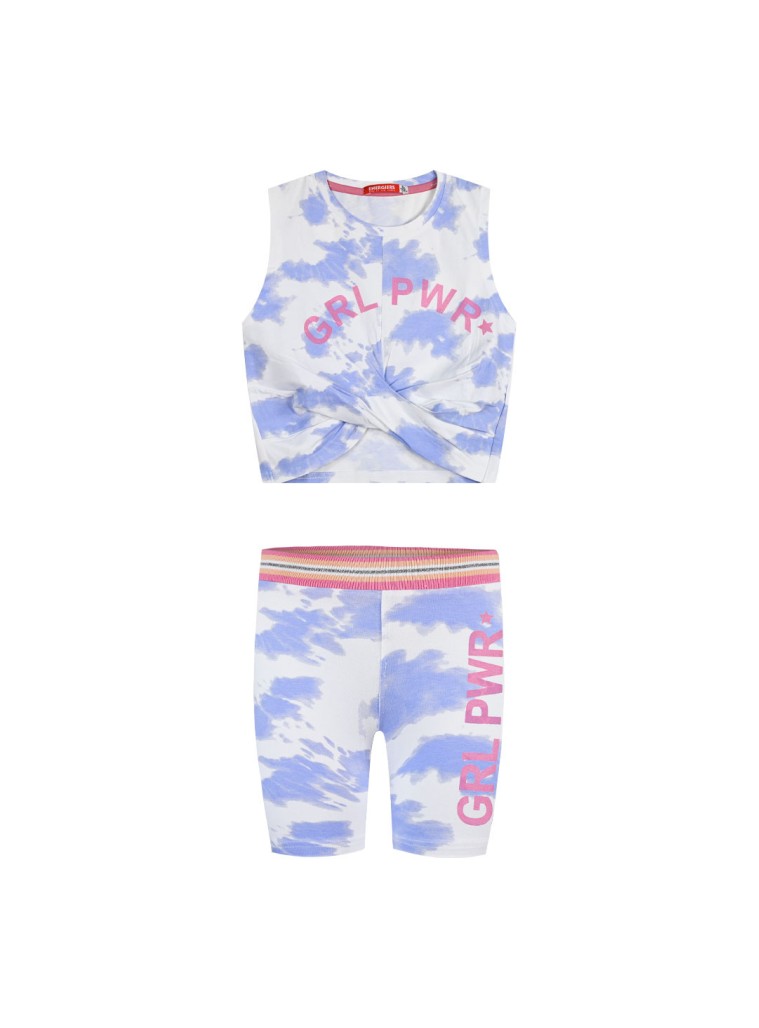 Girl΄s 2 piece tie dye set with print | BLUE DREAM