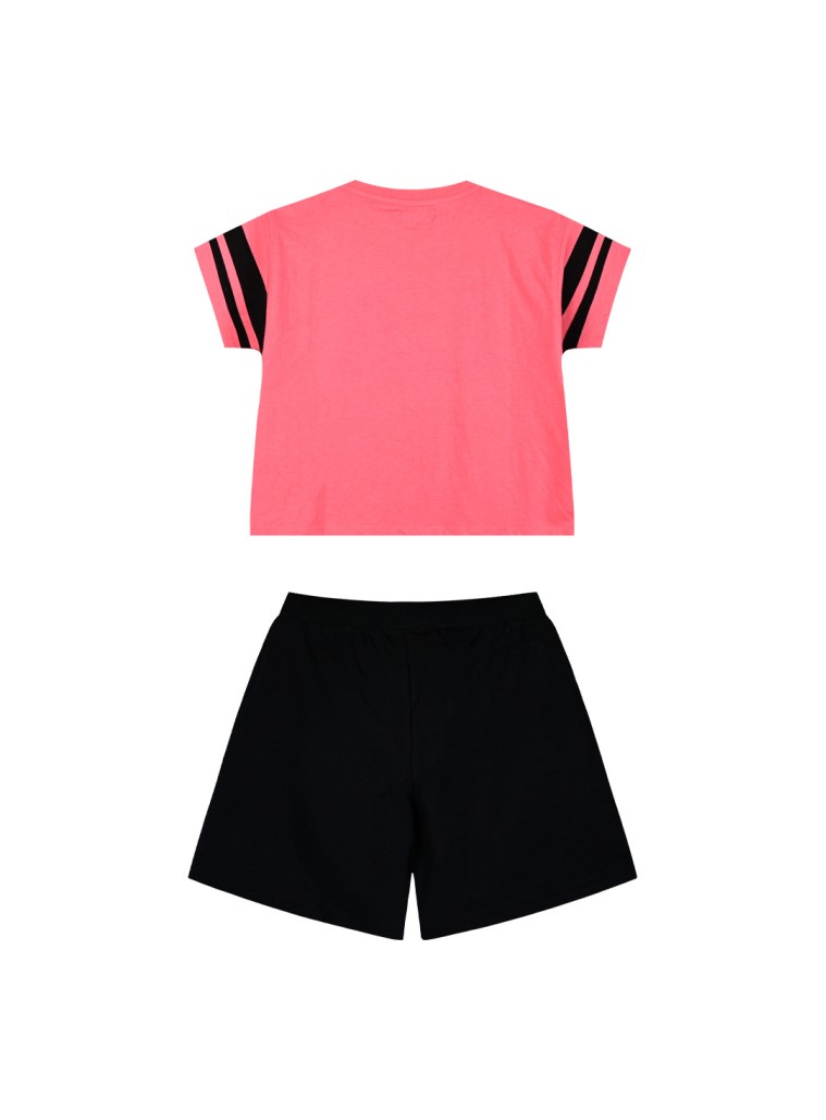 Girl΄s 2 piece set with prints | BRIGHT CORAL