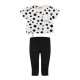 Girl΄s 2 piece polka dot set with print | BLACK