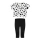 Girl΄s 2 piece polka dot set with print | BLACK