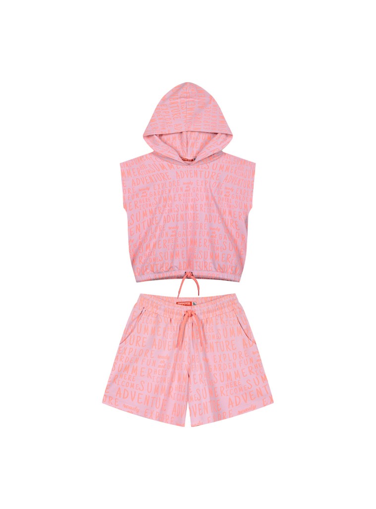 Παιδικό εμπριμέ σετ 2 τεμάχια με κουκούλα για κορίτσι | ΤΡΙΑΝΤΑΦΥΛΛΙ