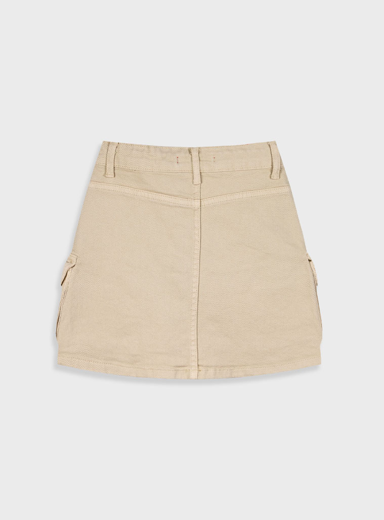 Skirt with chain for girls | BEIGE