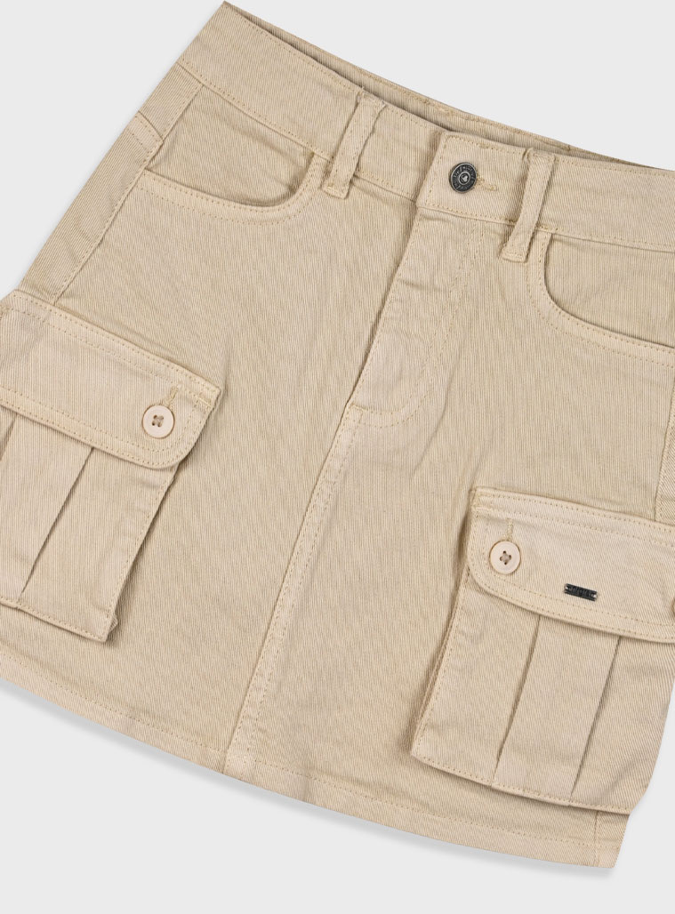 Skirt with chain for girls | BEIGE