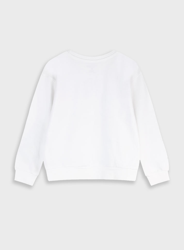 Jumper with print for girls | WHITE