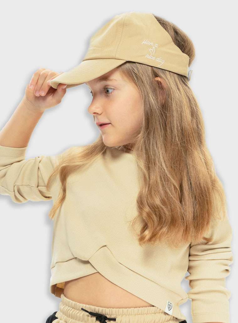 Rib shirt for girls | BEIGE