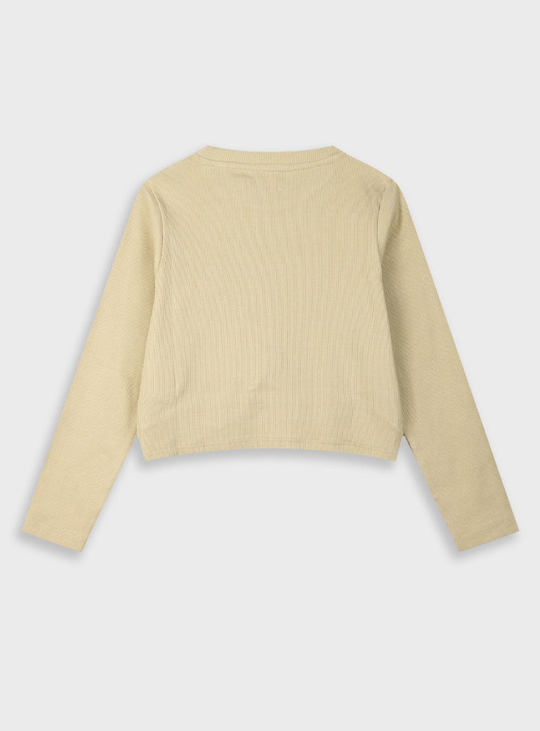 Rib shirt for girls | BEIGE