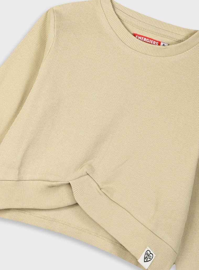 Rib shirt for girls | BEIGE