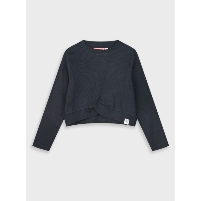 Rib shirt for girls | BLACK