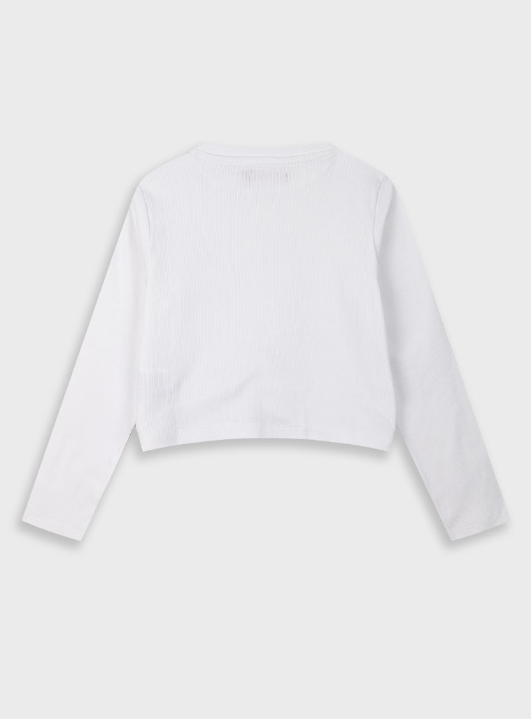 Rib shirt for girls | ECRU