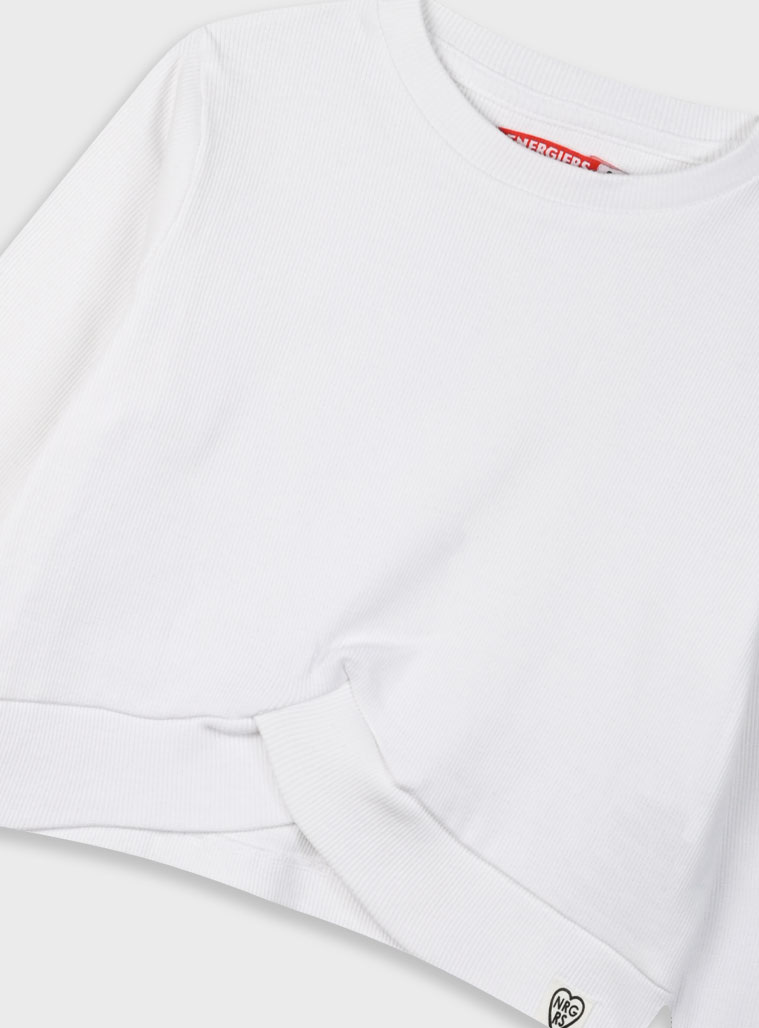 Rib shirt for girls | ECRU