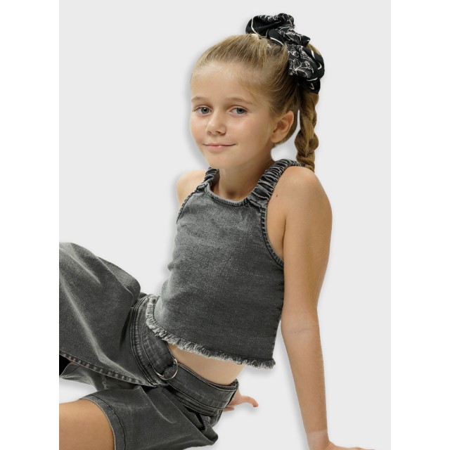 Denim top for girls | BLACK DENIM
