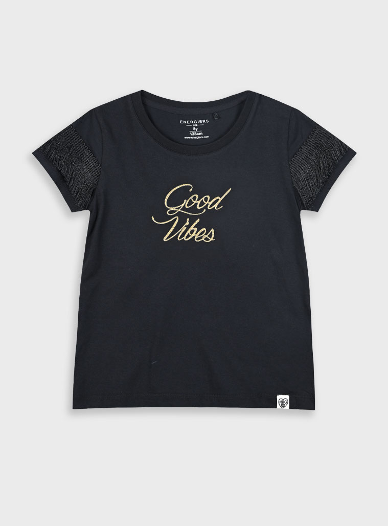 T-shirt with print for girls | BLACK