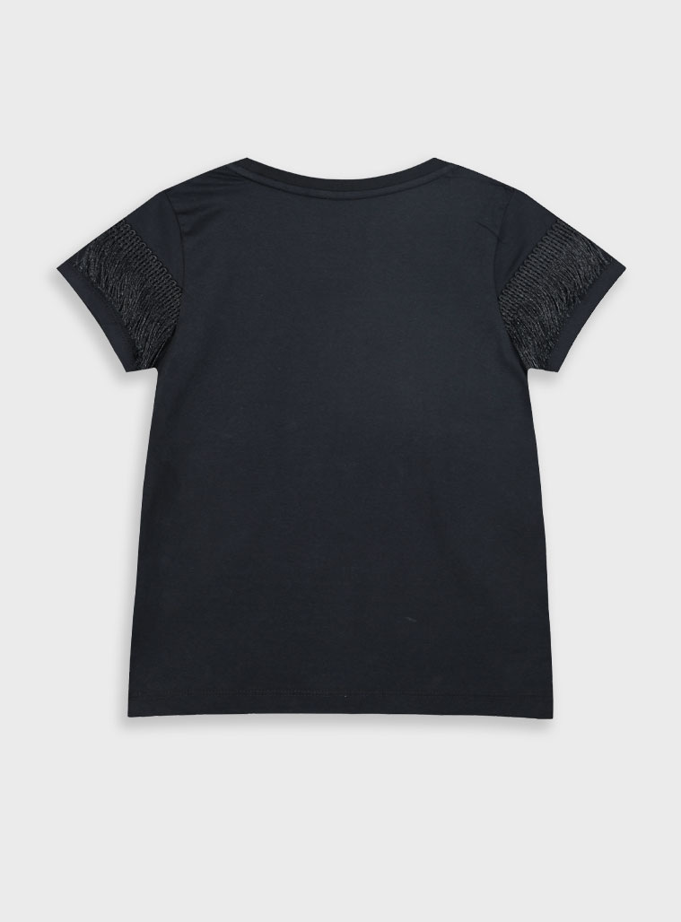 T-shirt with print for girls | BLACK