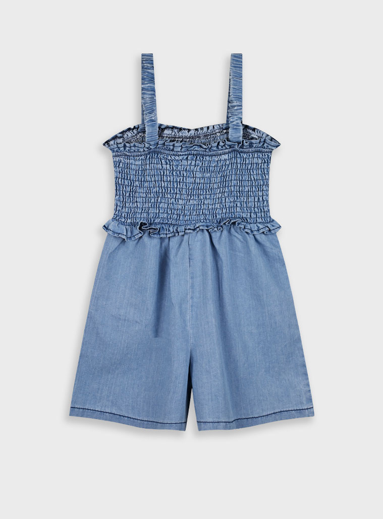 Denim playsuit for girls | BLUE DENIM