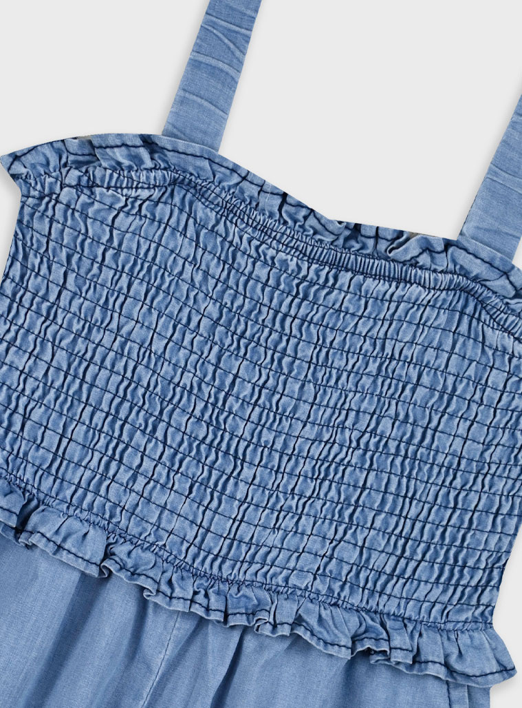 Denim playsuit for girls | BLUE DENIM