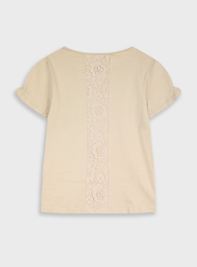 T-shirt with pocket for girls | CREAM